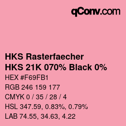 カラーコード: HKS Rasterfaecher - HKS 21K 070% Black 0% | qconv.com