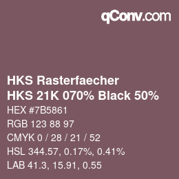Color code: HKS Rasterfaecher - HKS 21K 070% Black 50% | qconv.com