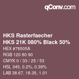 Código de color: HKS Rasterfaecher - HKS 21K 080% Black 50% | qconv.com