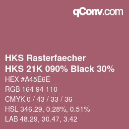 カラーコード: HKS Rasterfaecher - HKS 21K 090% Black 30% | qconv.com