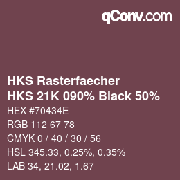 カラーコード: HKS Rasterfaecher - HKS 21K 090% Black 50% | qconv.com