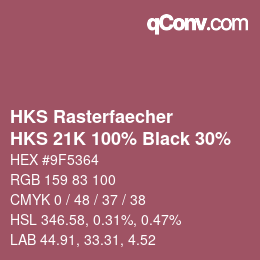 カラーコード: HKS Rasterfaecher - HKS 21K 100% Black 30% | qconv.com