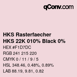 Code couleur: HKS Rasterfaecher - HKS 22K 010% Black 0% | qconv.com