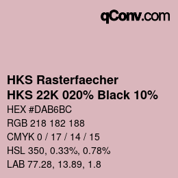 Farbcode: HKS Rasterfaecher - HKS 22K 020% Black 10% | qconv.com