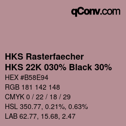 カラーコード: HKS Rasterfaecher - HKS 22K 030% Black 30% | qconv.com