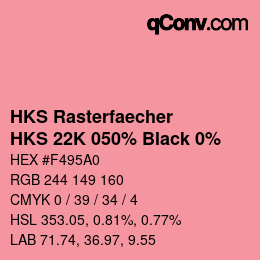 颜色代码: HKS Rasterfaecher - HKS 22K 050% Black 0% | qconv.com