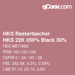 カラーコード: HKS Rasterfaecher - HKS 22K 050% Black 30% | qconv.com