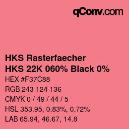 カラーコード: HKS Rasterfaecher - HKS 22K 060% Black 0% | qconv.com