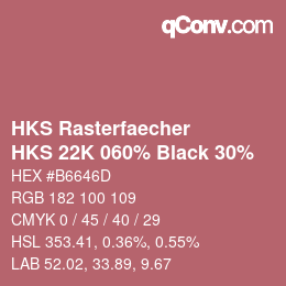 Farbcode: HKS Rasterfaecher - HKS 22K 060% Black 30% | qconv.com