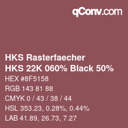 Code couleur: HKS Rasterfaecher - HKS 22K 060% Black 50% | qconv.com