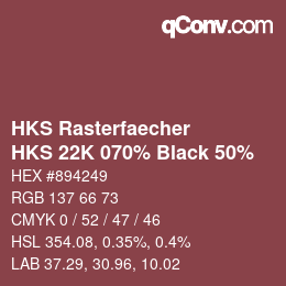 Code couleur: HKS Rasterfaecher - HKS 22K 070% Black 50% | qconv.com