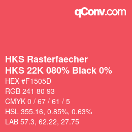カラーコード: HKS Rasterfaecher - HKS 22K 080% Black 0% | qconv.com