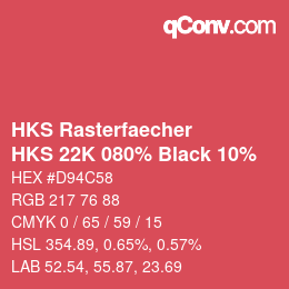 Farbcode: HKS Rasterfaecher - HKS 22K 080% Black 10% | qconv.com