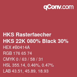 Farbcode: HKS Rasterfaecher - HKS 22K 080% Black 30% | qconv.com