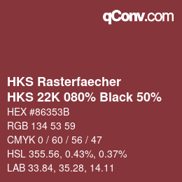 Farbcode: HKS Rasterfaecher - HKS 22K 080% Black 50% | qconv.com