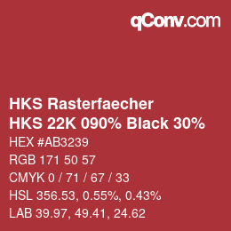 カラーコード: HKS Rasterfaecher - HKS 22K 090% Black 30% | qconv.com