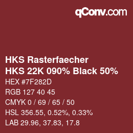 カラーコード: HKS Rasterfaecher - HKS 22K 090% Black 50% | qconv.com