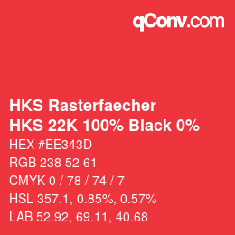 Farbcode: HKS Rasterfaecher - HKS 22K 100% Black 0% | qconv.com
