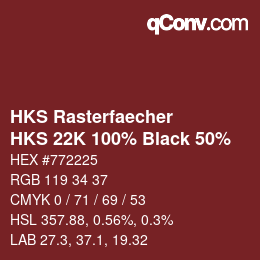 カラーコード: HKS Rasterfaecher - HKS 22K 100% Black 50% | qconv.com