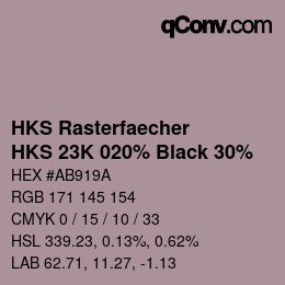 カラーコード: HKS Rasterfaecher - HKS 23K 020% Black 30% | qconv.com