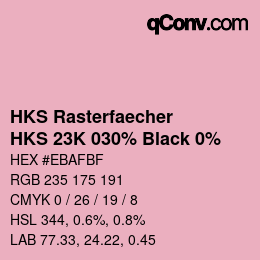 Code couleur: HKS Rasterfaecher - HKS 23K 030% Black 0% | qconv.com