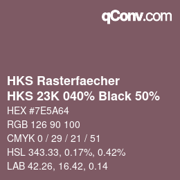 Code couleur: HKS Rasterfaecher - HKS 23K 040% Black 50% | qconv.com