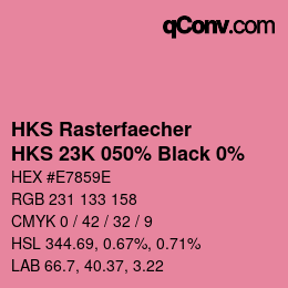 Farbcode: HKS Rasterfaecher - HKS 23K 050% Black 0% | qconv.com