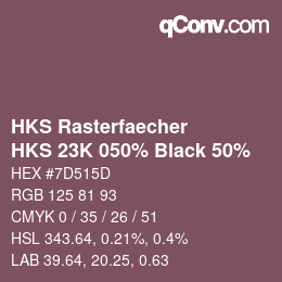 Code couleur: HKS Rasterfaecher - HKS 23K 050% Black 50% | qconv.com