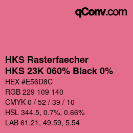 Color code: HKS Rasterfaecher - HKS 23K 060% Black 0% | qconv.com