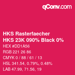 Color code: HKS Rasterfaecher - HKS 23K 090% Black 0% | qconv.com