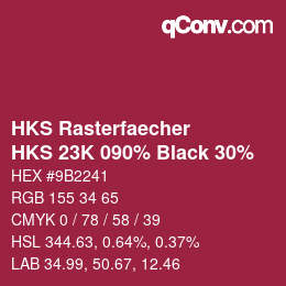 カラーコード: HKS Rasterfaecher - HKS 23K 090% Black 30% | qconv.com