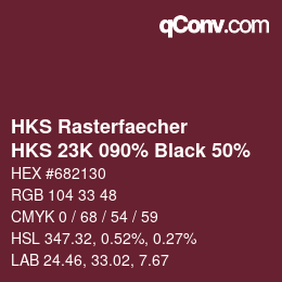 カラーコード: HKS Rasterfaecher - HKS 23K 090% Black 50% | qconv.com