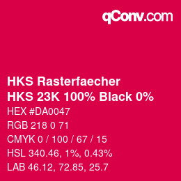 Color code: HKS Rasterfaecher - HKS 23K 100% Black 0% | qconv.com