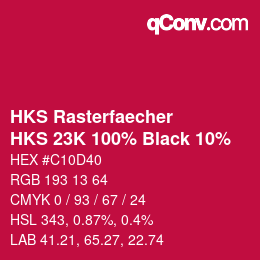 カラーコード: HKS Rasterfaecher - HKS 23K 100% Black 10% | qconv.com