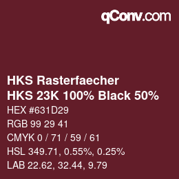 カラーコード: HKS Rasterfaecher - HKS 23K 100% Black 50% | qconv.com