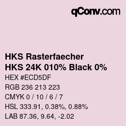 Code couleur: HKS Rasterfaecher - HKS 24K 010% Black 0% | qconv.com