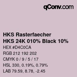 カラーコード: HKS Rasterfaecher - HKS 24K 010% Black 10% | qconv.com