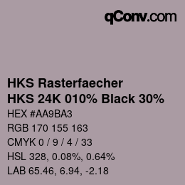 カラーコード: HKS Rasterfaecher - HKS 24K 010% Black 30% | qconv.com
