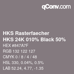 Color code: HKS Rasterfaecher - HKS 24K 010% Black 50% | qconv.com