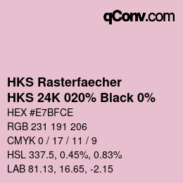 Código de color: HKS Rasterfaecher - HKS 24K 020% Black 0% | qconv.com