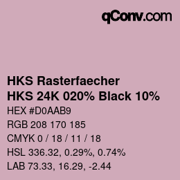 カラーコード: HKS Rasterfaecher - HKS 24K 020% Black 10% | qconv.com