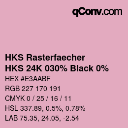 Farbcode: HKS Rasterfaecher - HKS 24K 030% Black 0% | qconv.com