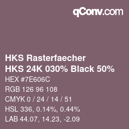 Color code: HKS Rasterfaecher - HKS 24K 030% Black 50% | qconv.com