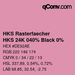 カラーコード: HKS Rasterfaecher - HKS 24K 040% Black 0% | qconv.com