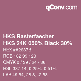 カラーコード: HKS Rasterfaecher - HKS 24K 050% Black 30% | qconv.com