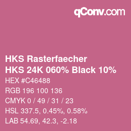 Color code: HKS Rasterfaecher - HKS 24K 060% Black 10% | qconv.com