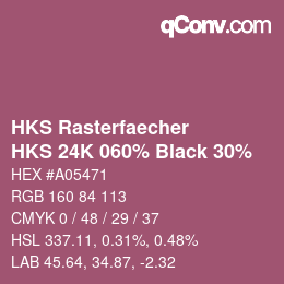 Color code: HKS Rasterfaecher - HKS 24K 060% Black 30% | qconv.com