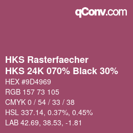 カラーコード: HKS Rasterfaecher - HKS 24K 070% Black 30% | qconv.com