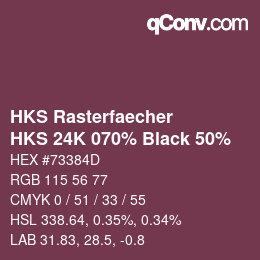 Color code: HKS Rasterfaecher - HKS 24K 070% Black 50% | qconv.com