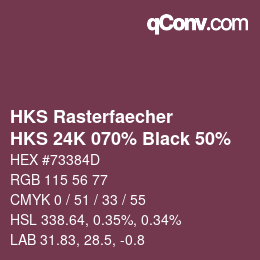Code couleur: HKS Rasterfaecher - HKS 24K 070% Black 50% | qconv.com